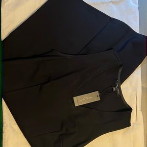 Little black asymmetrical hem fitted dress